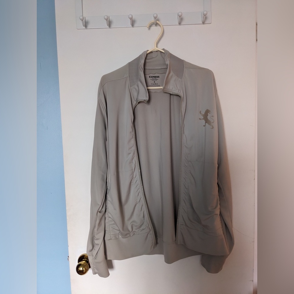 Express beige full zip jacket size medium